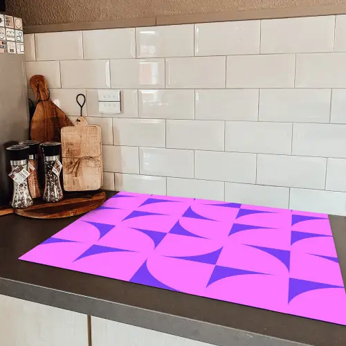 Kwadranten - Paars - Roze - Vierkanten Inductie beschermer vinyl 3mm klein 276 -sfeer3