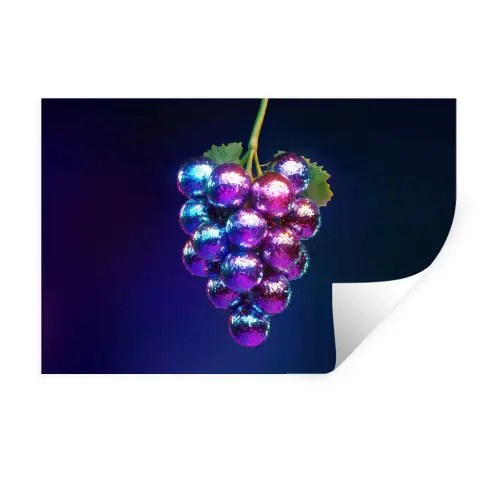 Paars - Disco - Feest - Druif Muursticker klein -3d