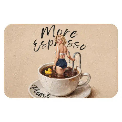 More espresso - Koffie - Eend Badmat klein -3d