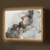 Zwart - Marmer - Luxe - Goud Light Box met batterij (Wandlamp) middel -z3d_website