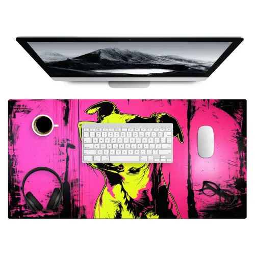 Hond - Zonnebril - Roze - Art Muismat XXL klein -3d