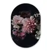 Bloemen - Vintage - Pastel - Zwart - Boeket Wandcirkel Ovaal Forex klein -3d