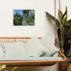 Kat - Vrouw - Bloemen - Huis tuinposter los doek klein -sfeer7