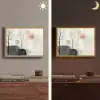 Wabi sabi - Beige - Plant Light Box met batterij (Wandlamp) middel -sfeer3