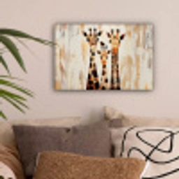 Giraffen - Cartoon - Crème canvas 2cm klein -sfeer1