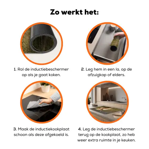 Schotse hooglander - Bergen - Grasveld Inductie beschermer vinyl 3mm klein -zzzzzzz-td-werking