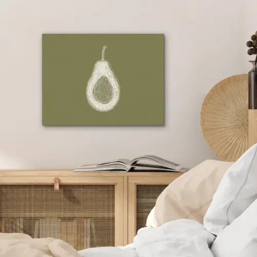 Avocado - Minimalistisch - Illustratie - Groen PET vilt klein -sfeer3