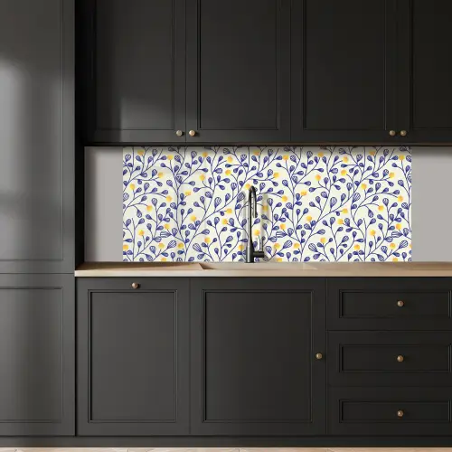 Patronen - Geel - Minimalistisch keuken achterwand 2 middel 871 -sfeer1
