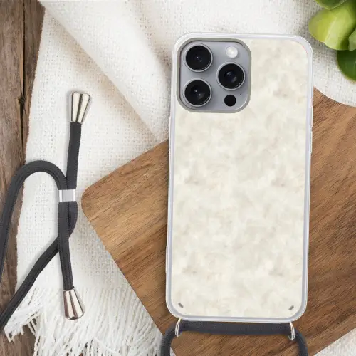 Crèmebeige - Marmer - Aders Hoesje iPhone 16 Pro Max met koord klein 804 -sfeer4