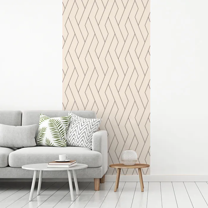 Beige - Zigzag - Patroon fotobehang vinyl groot 64 -woonkamer