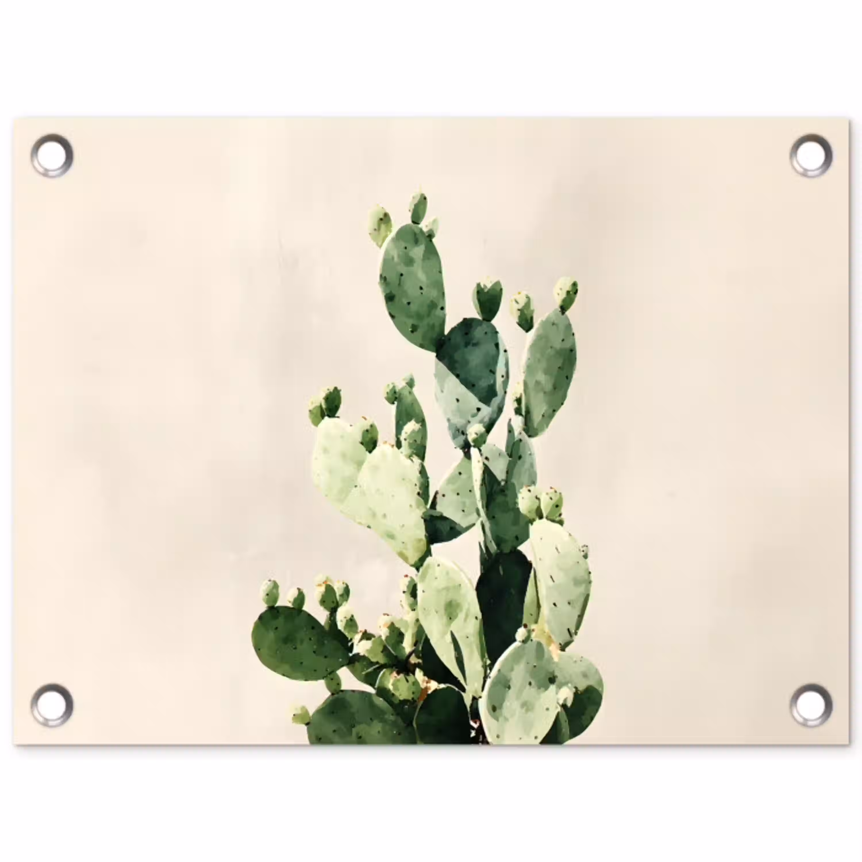 Cactus - Groen - Minimalistisch tuinposter los doek klein -3d