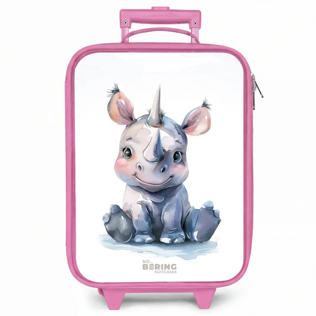 Kinderkoffer roze - Baby neushoorn