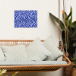 Zebra - Patroon - Kobalt - Blauw tuinposter los doek klein 239 -sfeer7