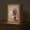Meisje met de parel - Johannes Vermeer - Sepia Light Box met kabel (Tafellamp) klein -z3d_website
