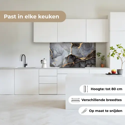 Marmer - Abstract - Goud - Grijs keuken achterwand 2 middel -sfeer4_NL