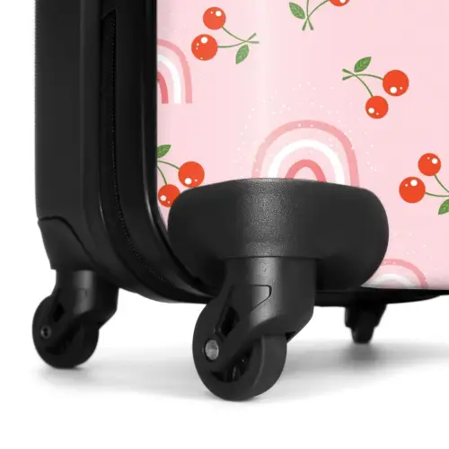 Kersen en regenboogpatroon NBS - Handbagage koffer - Unisex middel -wiel