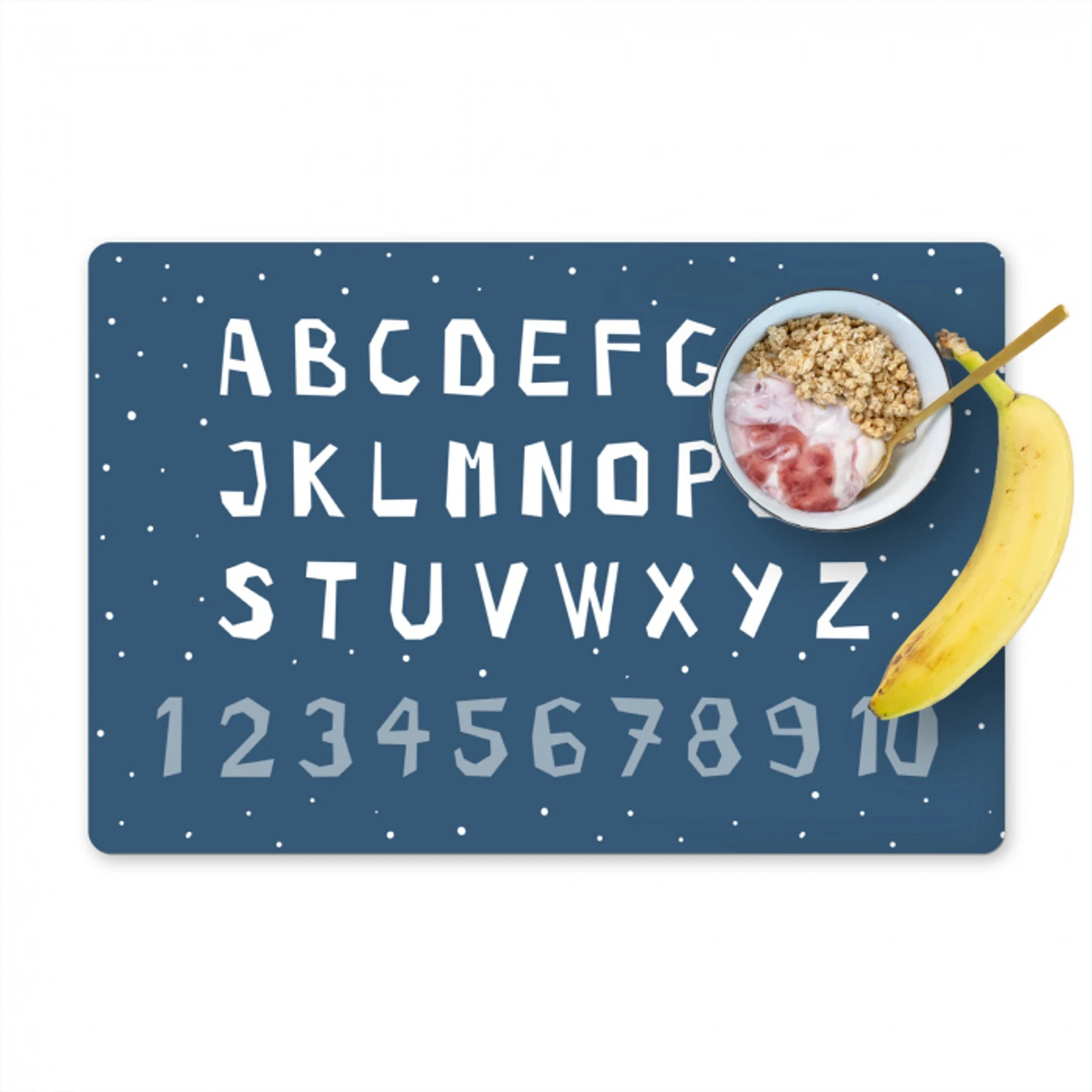 Alfabet - Blauw - Cijfers - Kind Placemat vinyl groot -zzzproduct_Kitchenyeah-website