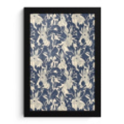 Hazen - Bladeren - Patroon - Blauw - Beige fotolijst zwart zonder passe partout klein 224 -3d