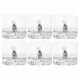 Rendier - Gewei - Sneeuw - Winter onderzetter kurk middel -3d