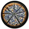 Pizza - Eten - Delftsblauw Fotolijst rond zonder passe partout klein -3d