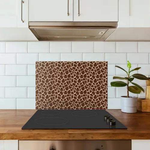 Patroon - Giraf - Bruin keuken achterwand spatscherm klein 900 -sfeer2