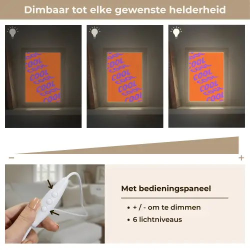 Cool - Paars - Oranje Light Box met kabel (Tafellamp) klein -USP_dimbaarNL