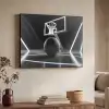 Basketbal - Basketbalveld - Lichtlijnen Textielframe zwart klein -sfeer3