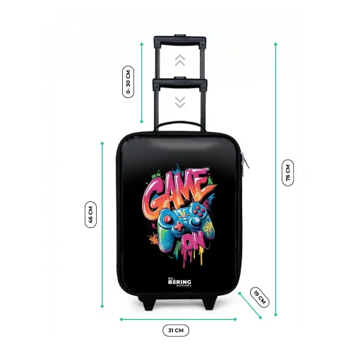 Game - Controller - Graffiti - Neon Kinderkoffer - Zwart klein -productfoto_formaten