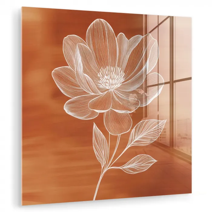 Bloem - Minimalistisch - Wit plexiglas 5mm klein -zzzproduct_nieuw