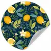 Bloemen - Bladeren - Citroenen - Blauw Wandcirkel behangsticker klein 186 -3d