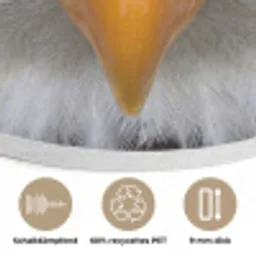 Amerikaans - Zeearend - Portret - Geel Akoestische PET Vilt - Rond klein -closeup_DE