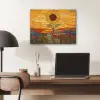Zonnebloem - Mozaïek - Zonsondergang - Geel PET vilt klein -sfeer5