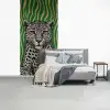 Panter - Zebrapatroon - Groen fotobehang vinyl groot -slaapkamer