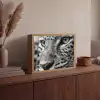 Luipaard - Zwart - Wit - Oog Light Box met batterij (Wandlamp) middel -sfeer2