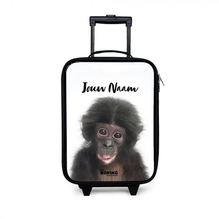 Charlie Chimp Kinderkoffer - Zwart klein -3d