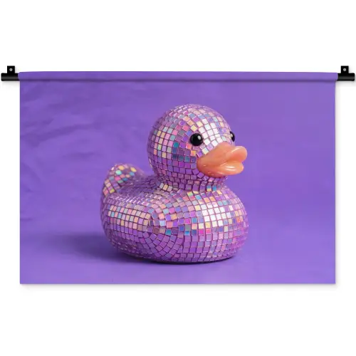 Disco - Eend - Paars Wandkleed katoen klein -zz3d