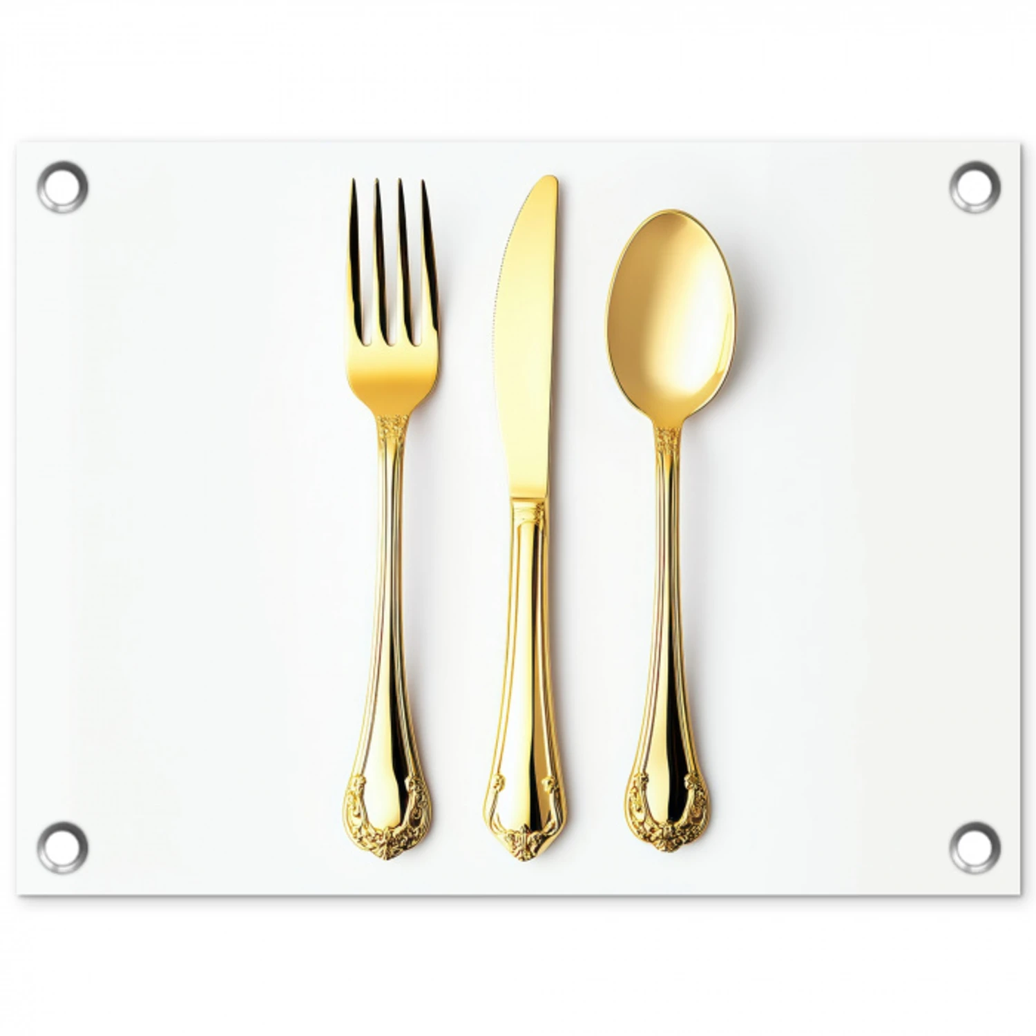 Bestek - Goud tuinposter los doek klein -3d