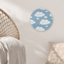 Kitten - Wolken - Blauw Akoestische PET Vilt - Rond klein 838 -sfeer4