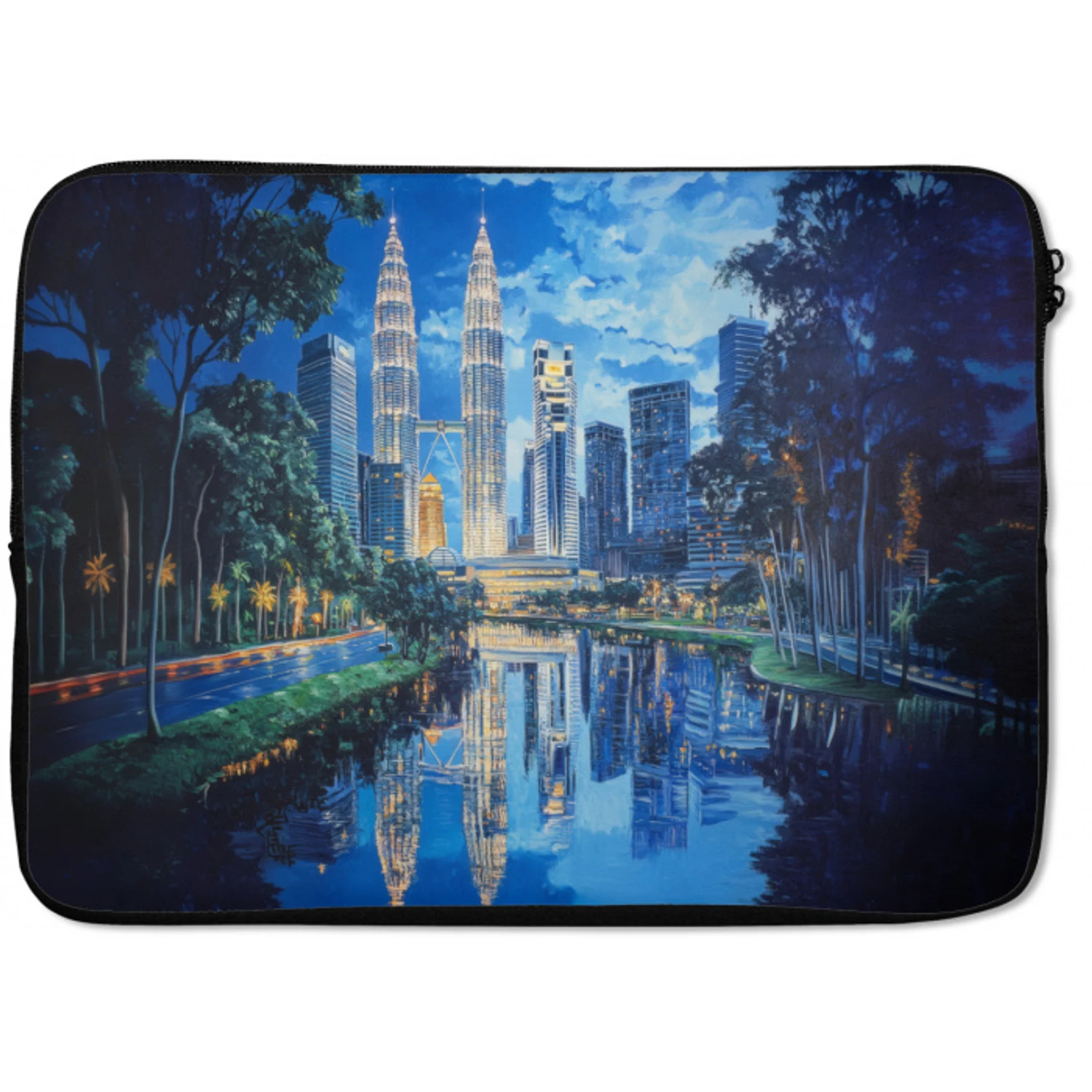 Stad Kuala Lumpur - Skyline - Wolkenkrabbers - Water laptophoes neopreen klein -zkaufland3dotto