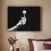 Golfbal - Zwart - Wit Textielframe zwart klein -sfeer1