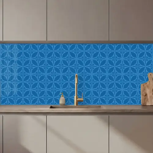 Kompas - Blauw - Patronen keuken achterwand 2 middel 871 zz_3dshopping