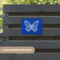 Vlinder - Wit - Getekend - Stippen tuinposter los doek klein -sfeer3