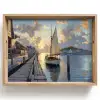 Zeilboot - Zon - Pier - Hout Dienblad Rechthoek middel -z3d_shopping