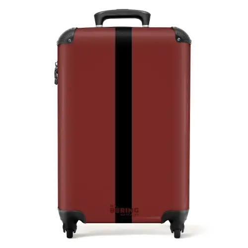 Minimal - Donkerrood met zwarte streep NBS - Handbagage koffer - Unisex middel -productfoto_recht