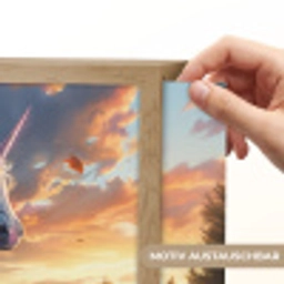 Eenhoorn - Sprookjes dier - Natuur - Meisjes Light Box met batterij (Wandlamp kind) middel -USP_websiteprintDE