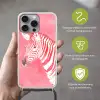 Zebra - Pink - Verf Hoesje iPhone 16 Pro Max met koord klein -sfeer2_NL