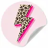 Stippen - Roze - Bliksem Wandcirkel behangsticker klein -3d
