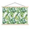 Bladeren - Monstera - Jungle - Tropical textielposter latten blank klein -3d
