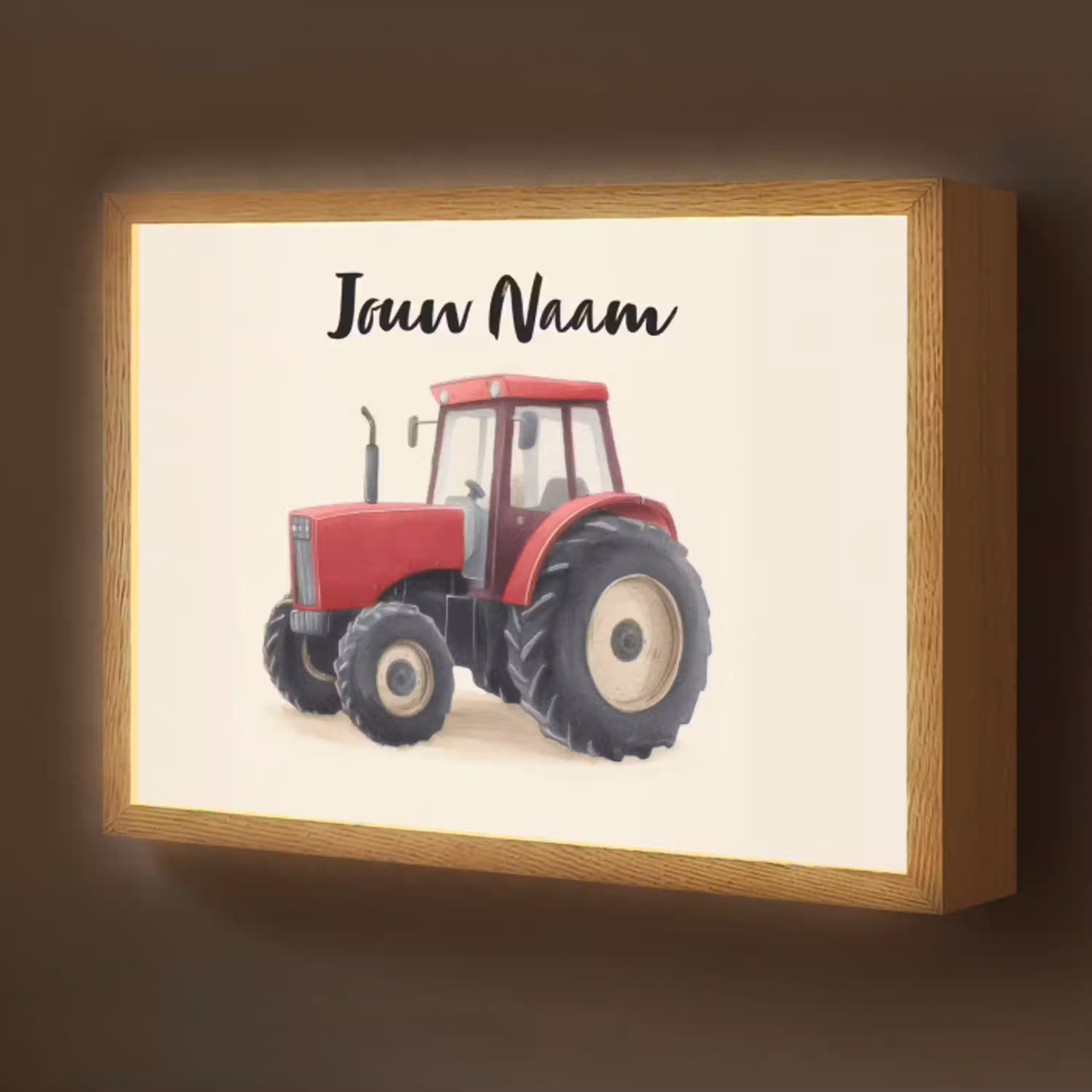 Tractor - Getekend - Rood Light Box met batterij (Wandlamp kind) middel -z3d_website