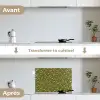 Landelijk - Bloemen -  Groen keuken achterwand spatscherm klein 900 -voor_na_FR